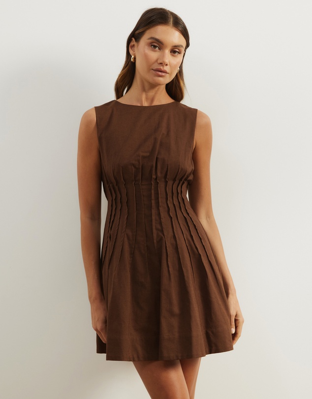Atmos&Here - Anna Pin Tuck Shift Mini Dress