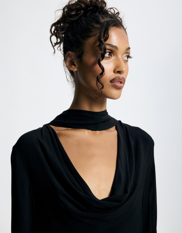 Revibe - Repaired Lover Morgana Cowl Scarf Neck Top - AU 12