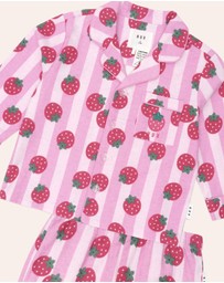 Huxbaby - Strawberry Fields Forever Stripe Flannel PJ - Babies-Kids