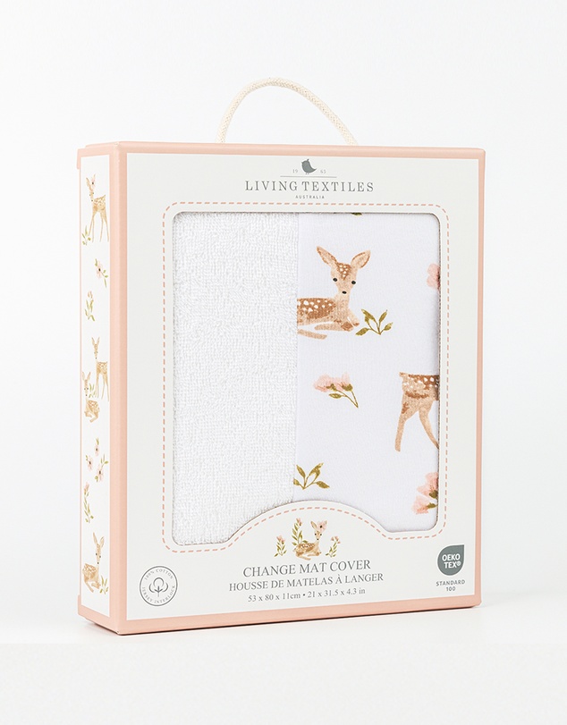 Living Textiles - Jersey Change Mat Cover - Sophia Garden