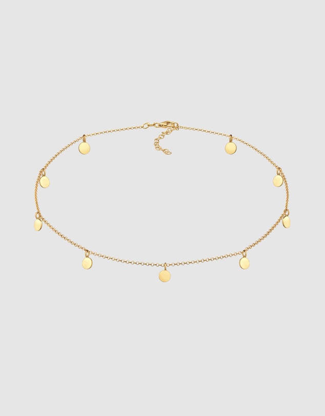 Elli Jewelry - Boho Choker Necklace in Gold-Plated 925 Silver