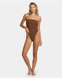 RVCA - Womens Chevy Grooves Bandeau One Piece Swimsuit