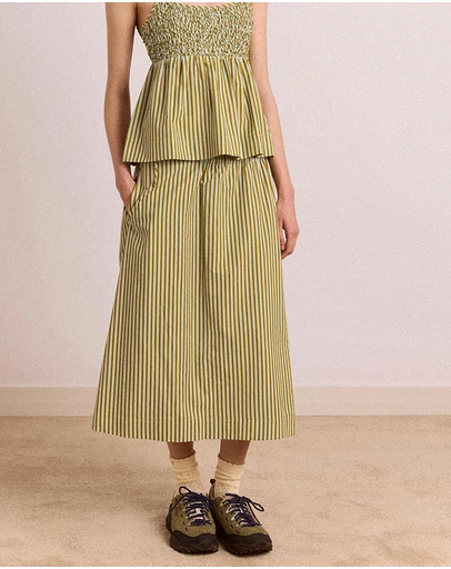 Damson Madder - Caspia Volume Midi Skirt