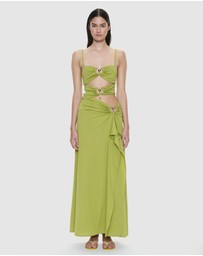 Christopher Esber - Orbit Ruched Disconnect Cascade Dress