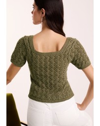 NEXT - Square Neck Stitch Detail Short Sleeve Knitted Top