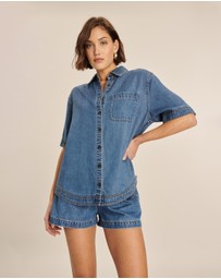 AERE - Soft Denim Twill Elasticated Shorts
