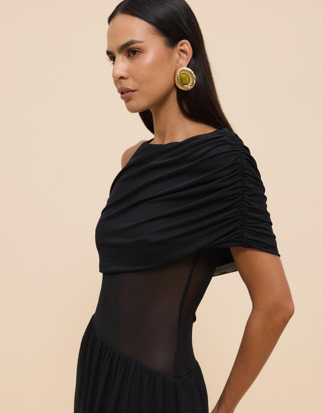 CHANCERY - Sofie Drape Shoulder Maxi Dress