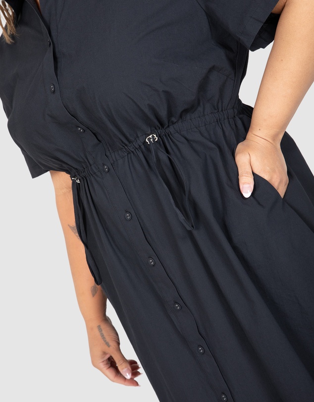 Love Your Wardrobe - Georgia Poplin Drawstring Dress