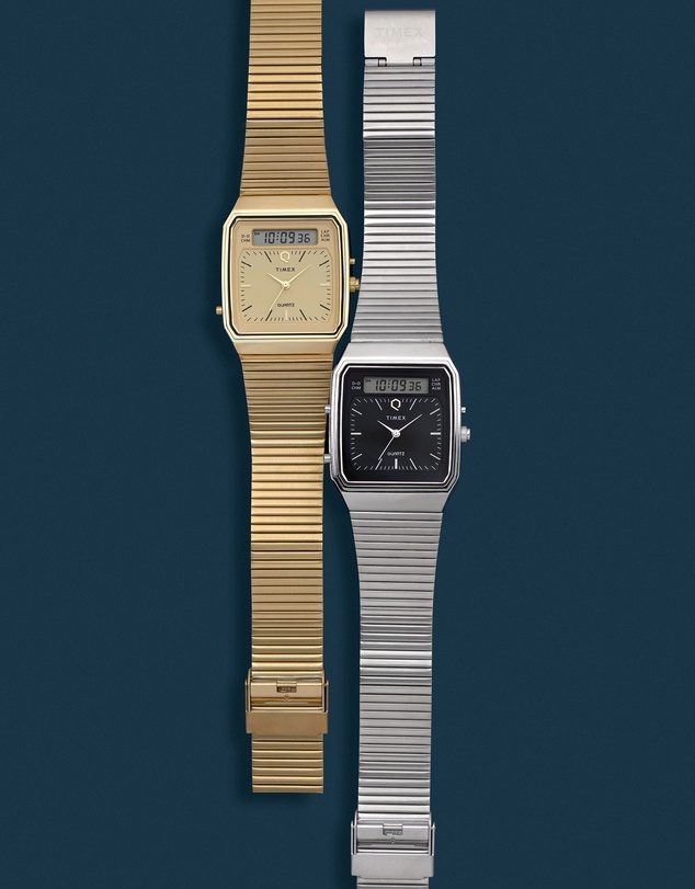 TIMEX - Q Timex® 1982 Ana-Digi Reissue 33mm Stainless Steel Bracelet Watch