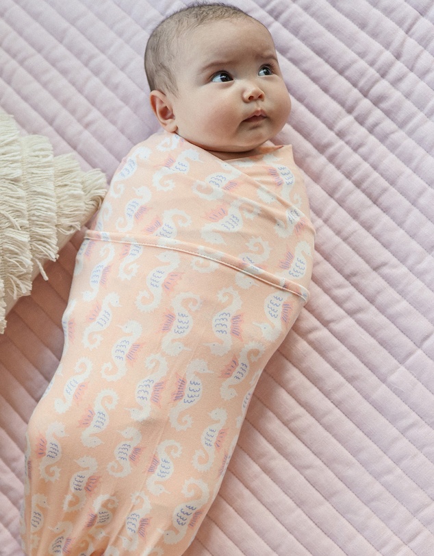 Kynd Baby - Large Stretchy Swaddle in Seahorse