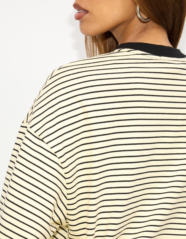 Dazie - Nostalgia Stripe Oversized LS Tee