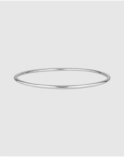 HOUSE OF SLANI - Classic Slim Azura Silver Bangle Bracelet