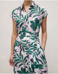 Trenery - Arbour Cap Sleeve Midi Shirt Dress in True Green