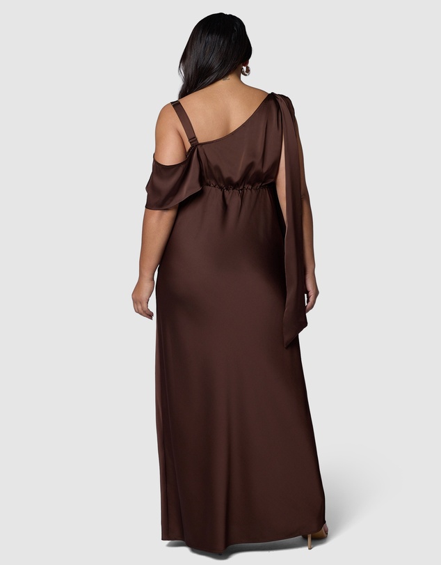 Pink Dusk by Curve Project - Tap In Satin Maxi Dress