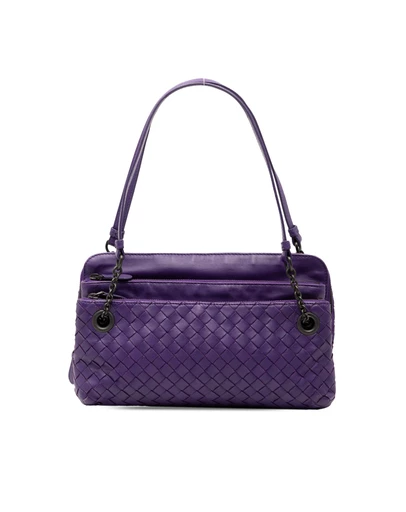 Bottega Veneta - Pre-Loved Nappa Intrecciato Triple Zip Shoulder Bag