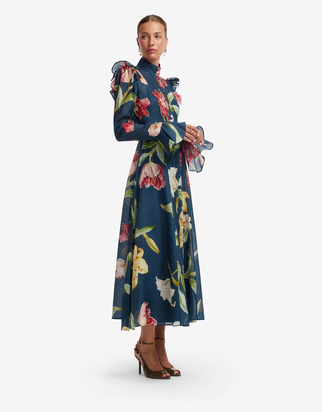 LEO LIN - Katrina Butterfly Sleeve Midi Dress