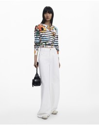 Desigual - Striped floral sweater