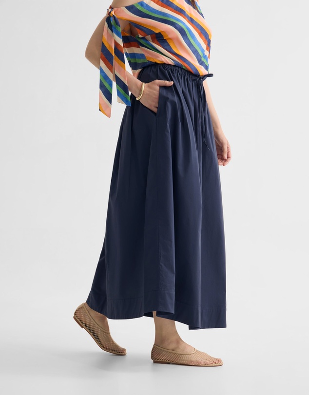 Oxford - Olive Cotton Maxi Skirt