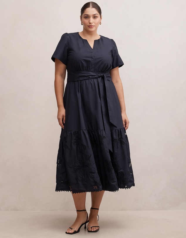 Forever New Curve - Matilda Curve Embroidered Midi Dress