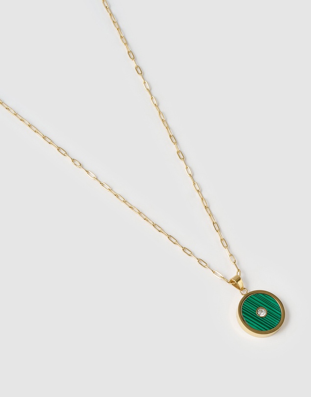 Arms Of Eve - Koda Gold Necklace - Malachite