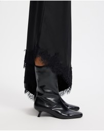 AERE - Maria Leather Kitten Heel Boots