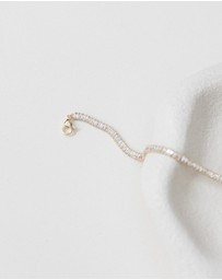 The White Collection - Sidney Necklace - Baguette Gold Bridal Necklace