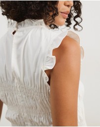 Atmos&Here - Coralie Linen Blend Frill Top