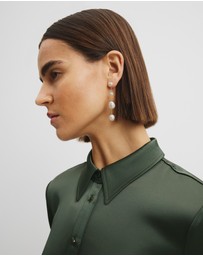 Country Road - Lila Freshwater Pearl Long Drop Earring
