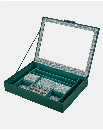 Wolf - WOLF Sophia Jewellery Box with Window Forest Green Fruit Botanical
