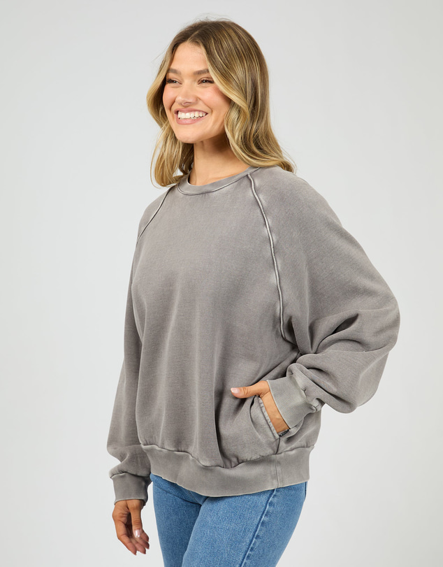 All About Eve - Aae Vintage Raglan Crew Charcoal