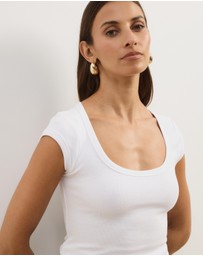 Atmos&Here - Scoop Neck Ribbed T-Shirt