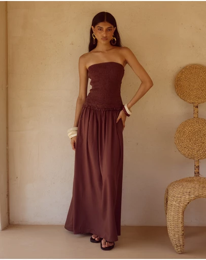 Seven Wonders - Fleur Shirred Strapless Maxi Dress