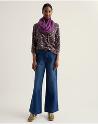 Seasalt - Seasalt Cornwall Purple Barnoon 3/4 Sleeve Jersey Top