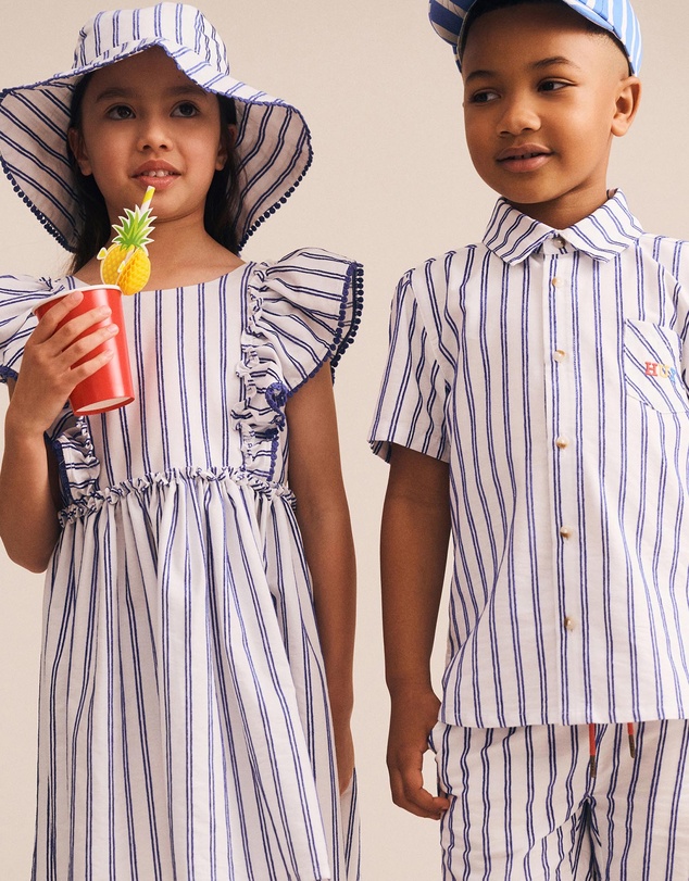Huxbaby - Ocean Stripe Shirt - ICONIC EXCLUSIVE - Babies-Teens