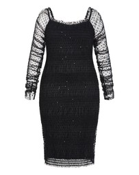 City Chic - Sofie Dobby Spot Midi Dress
