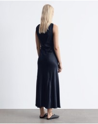 & Other Stories - Twist-Detail Satin Midi Dress