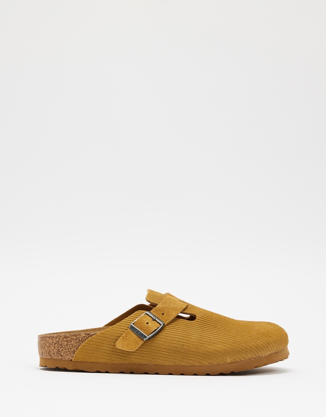 Birkenstock - Boston Corduroy Cork Embossed Suede Leather Narrow - Women's