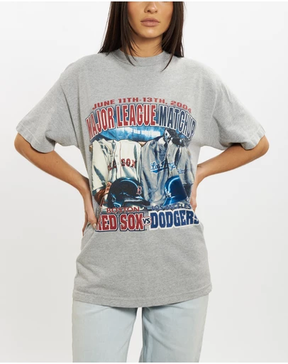 Vintage by The Real Deal - Pre Loved - Vintage MLB Red Sox v Dodgers Tee