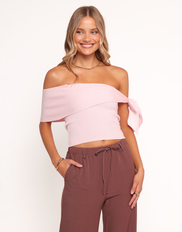 Petal & Pup - Charama Off Shoulder Knit Top - Pink