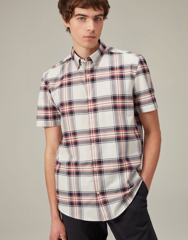 NEXT - Stretch Oxford Check Short Sleeve Shirt