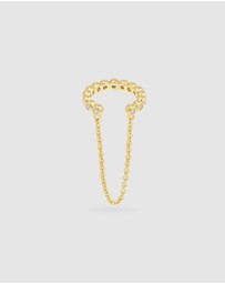 Wanderlust + Co - Pave Drop Chain Gold Ear Cuff