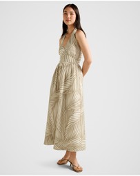 Forever New - Lilian Wrap Linen Halter Neck Midi Dress