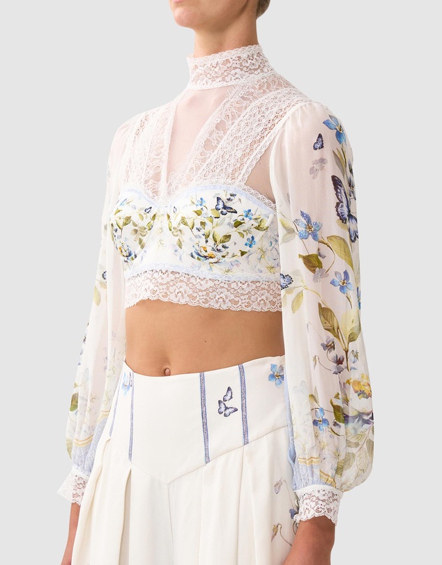Camilla - Lace Splice Top with LS