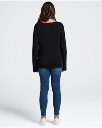 Angel Maternity - Arial Maternity Oversized Luxury Knit Nursing Jumper in Black