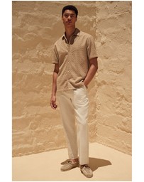 NEXT - Linen Cotton Elasticated Drawstring Trousers Regular Fit