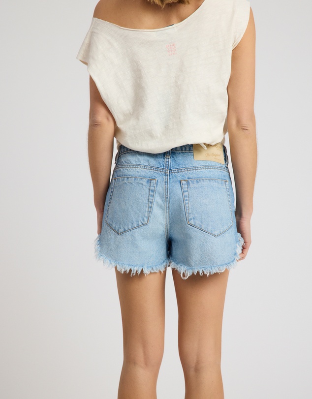 ONE TEASPOON - Outlaws Low Waist Mid-Length Denim Shorts