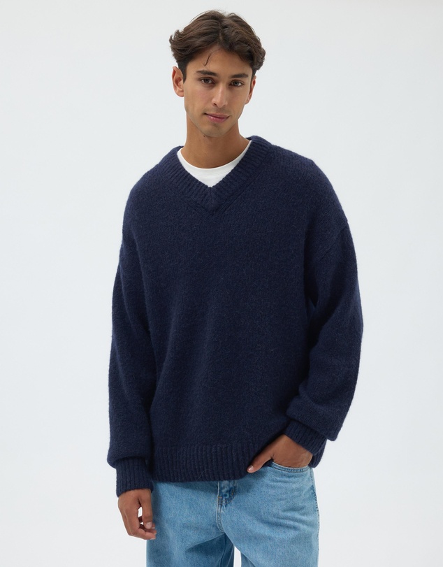 AERE - Wool Blend Slouched V-Neck Jumper
