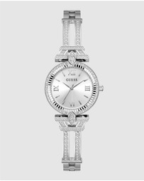 GUESS - Guess Ladies Silver Tone 28mm Analogue Watch
