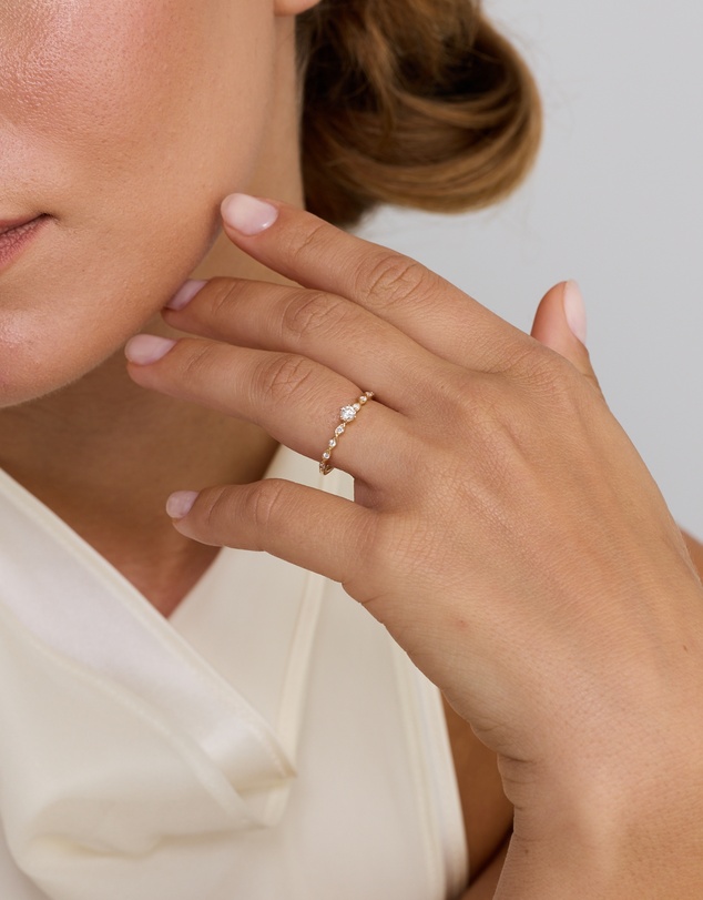 Michael Hill - 0.17TW Round Brilliant Laboratory-Grown Diamond Promise Ring in 10kt Yellow Gold