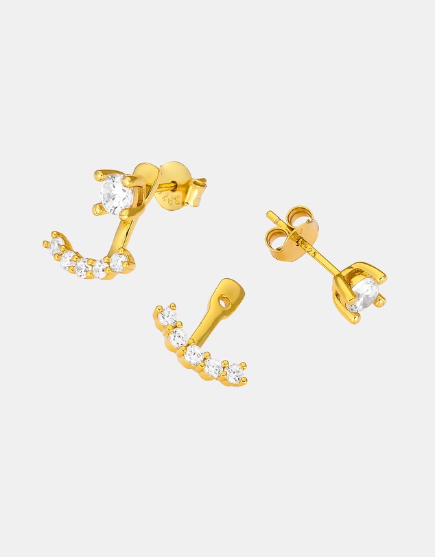 Zoe Olivia - 14K Gold Vermeil Elevate Cubic Zirconia Ear Jacket